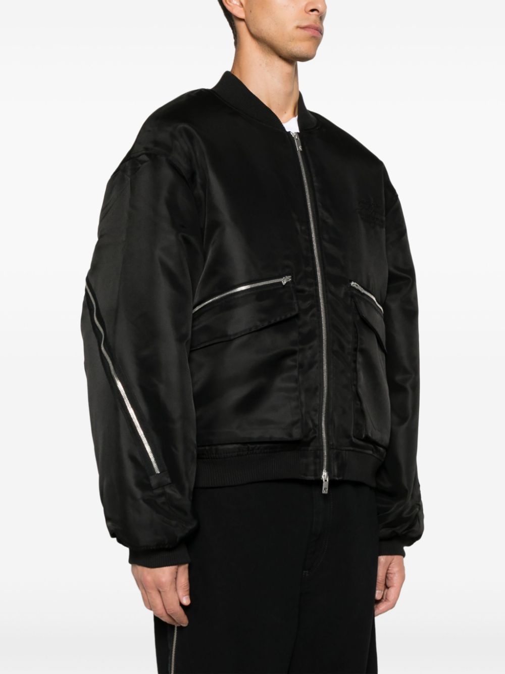 zip-detail bomber jacket - 3