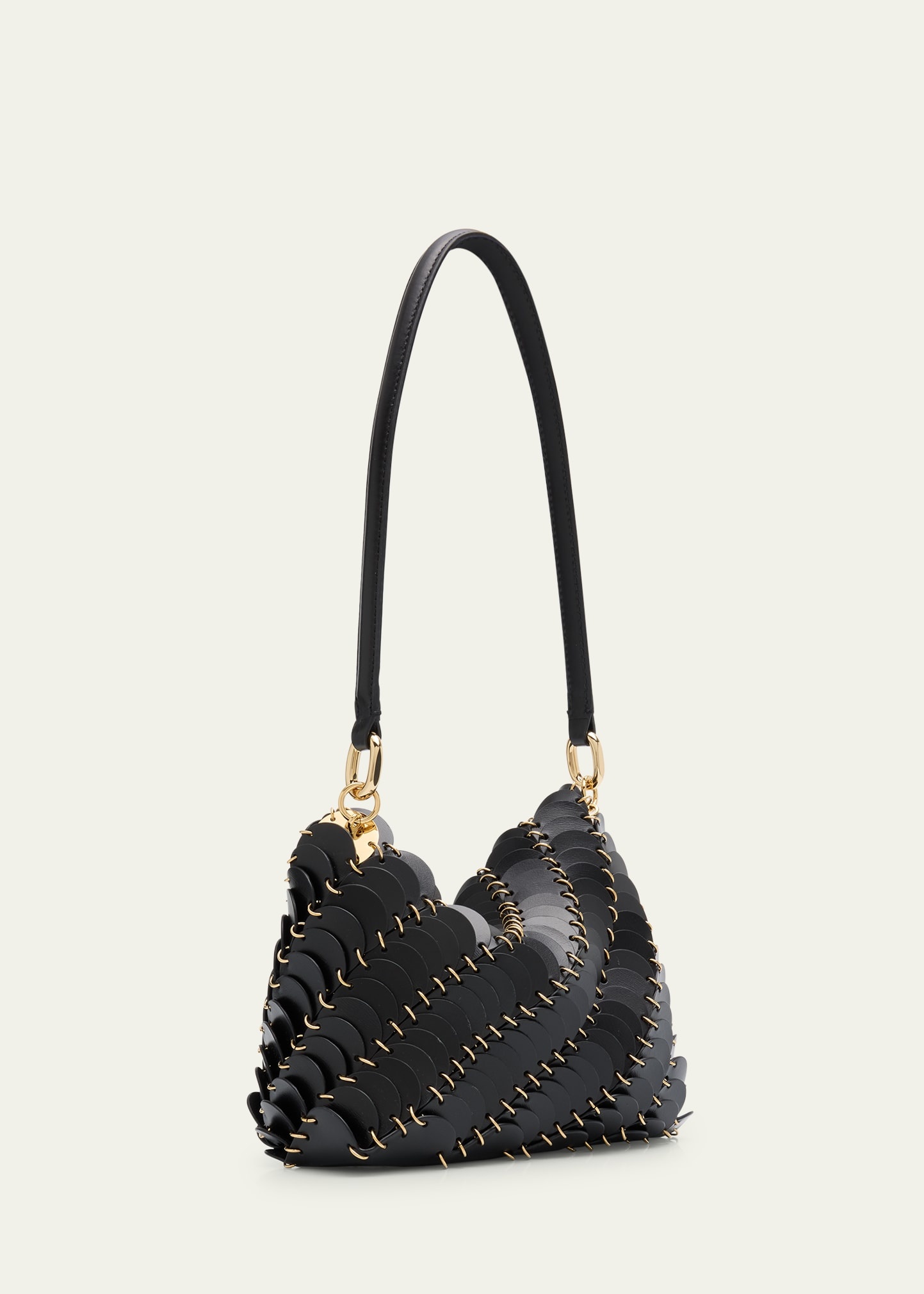 Disc-Link Leather Shoulder Bag - 3