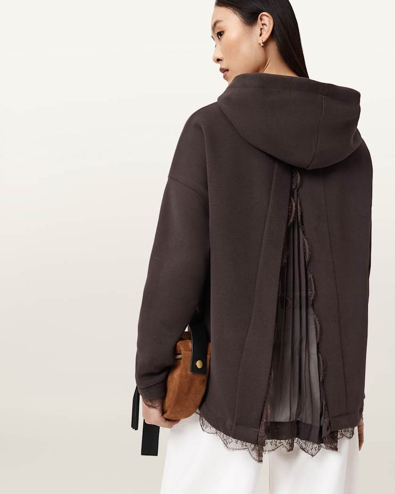 ALLSAINTS NIA LACE RELAXED FIT HOODIE outlook