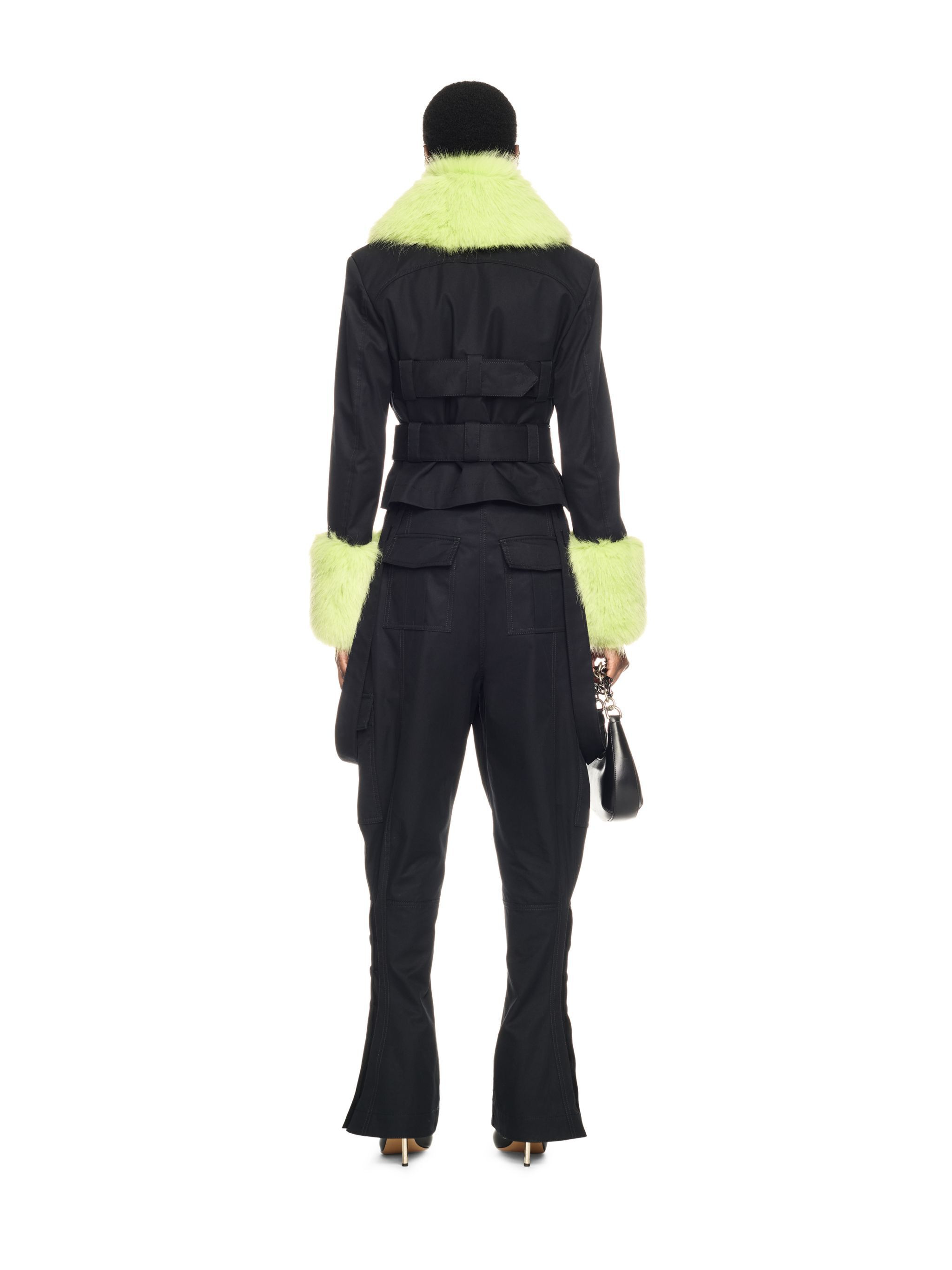 Black Cotton Cross Cargo Jacket - 4