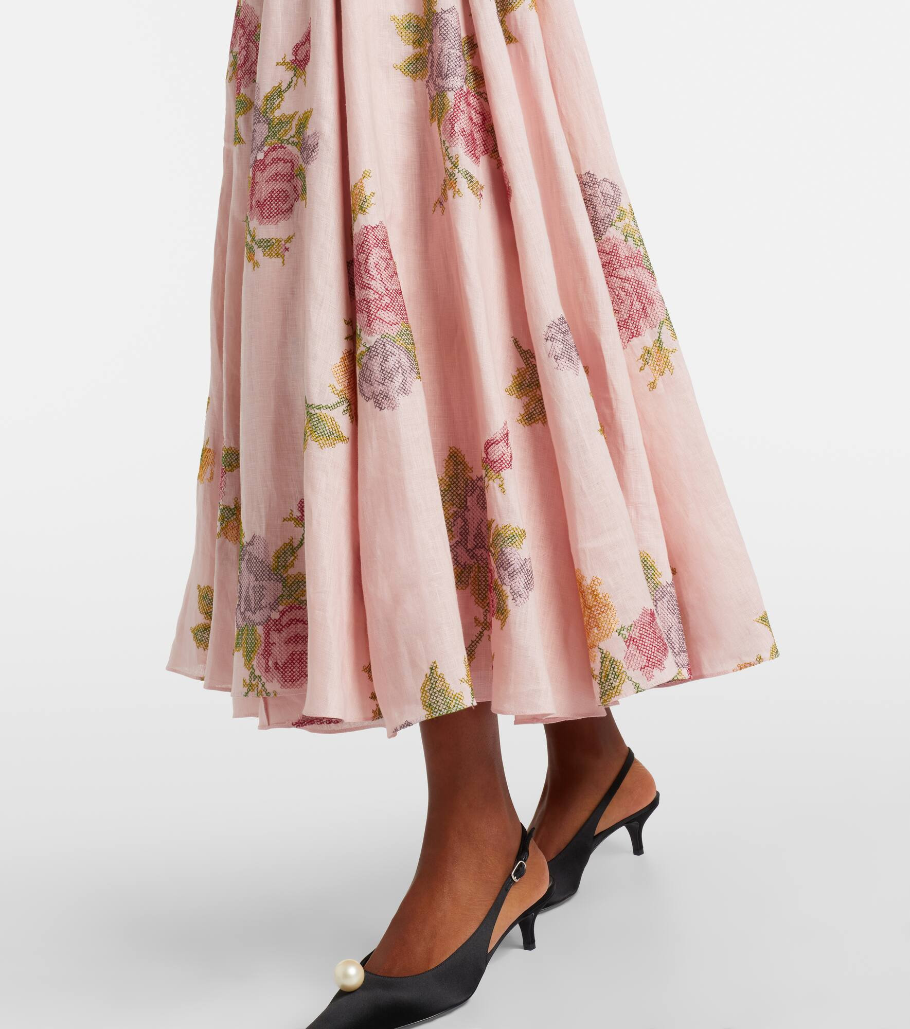 Floral linen corset dress - 5