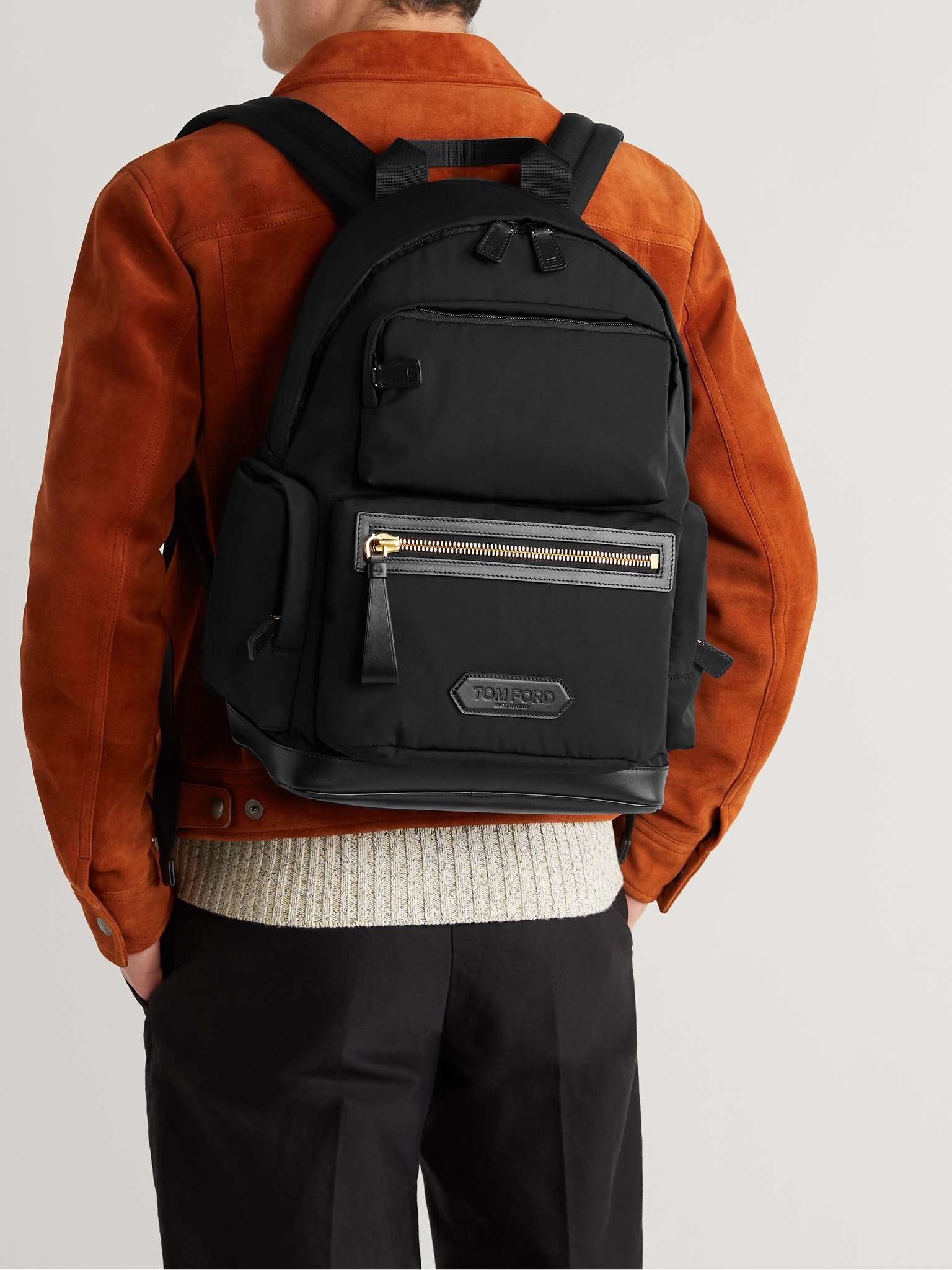 TOM FORD Leather-Trimmed Recycled Nylon Backpack mrporter