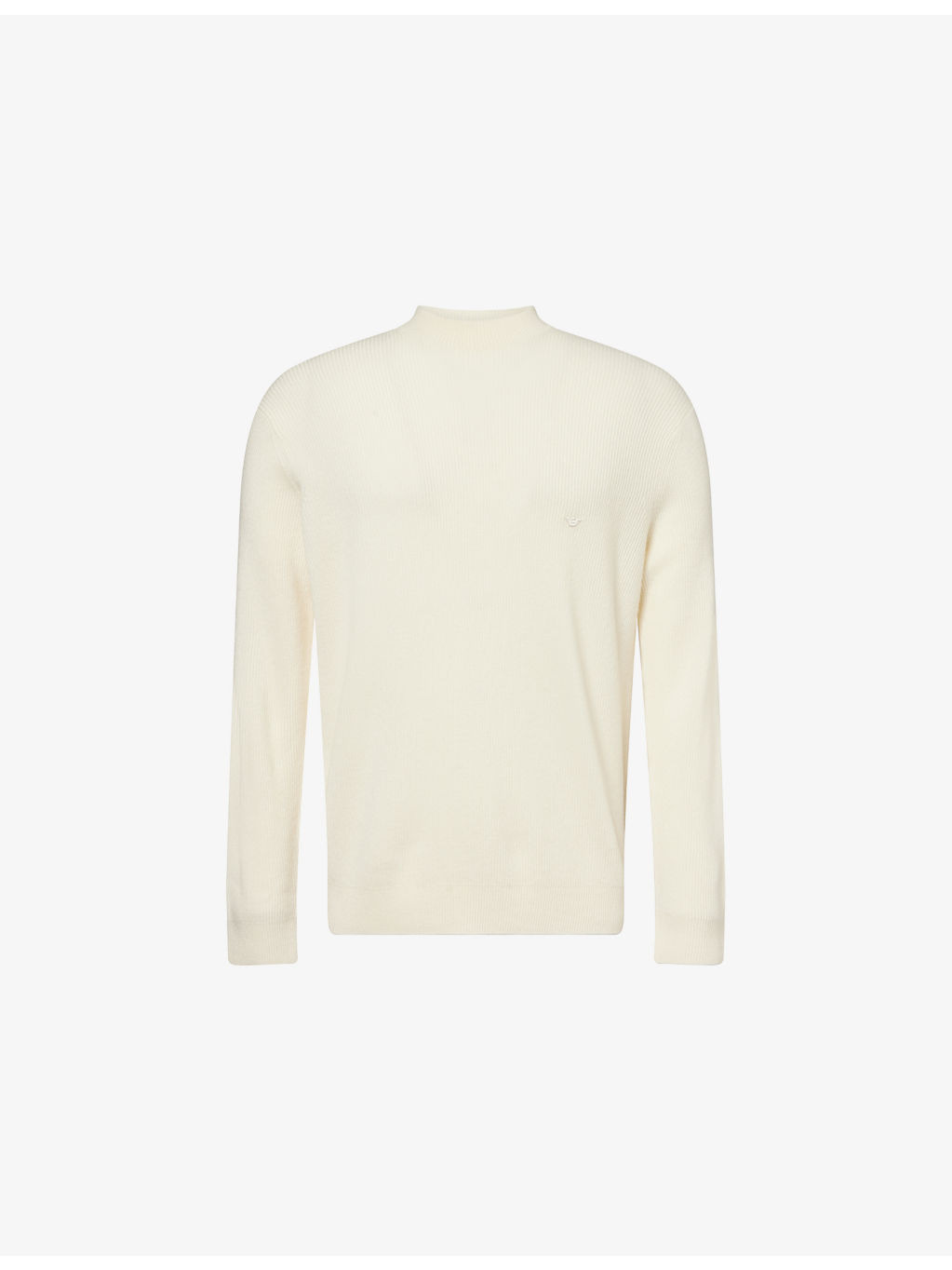 Embroidered-Logo Ribbed Wool-And-Cashmere Knit Jumper - 1