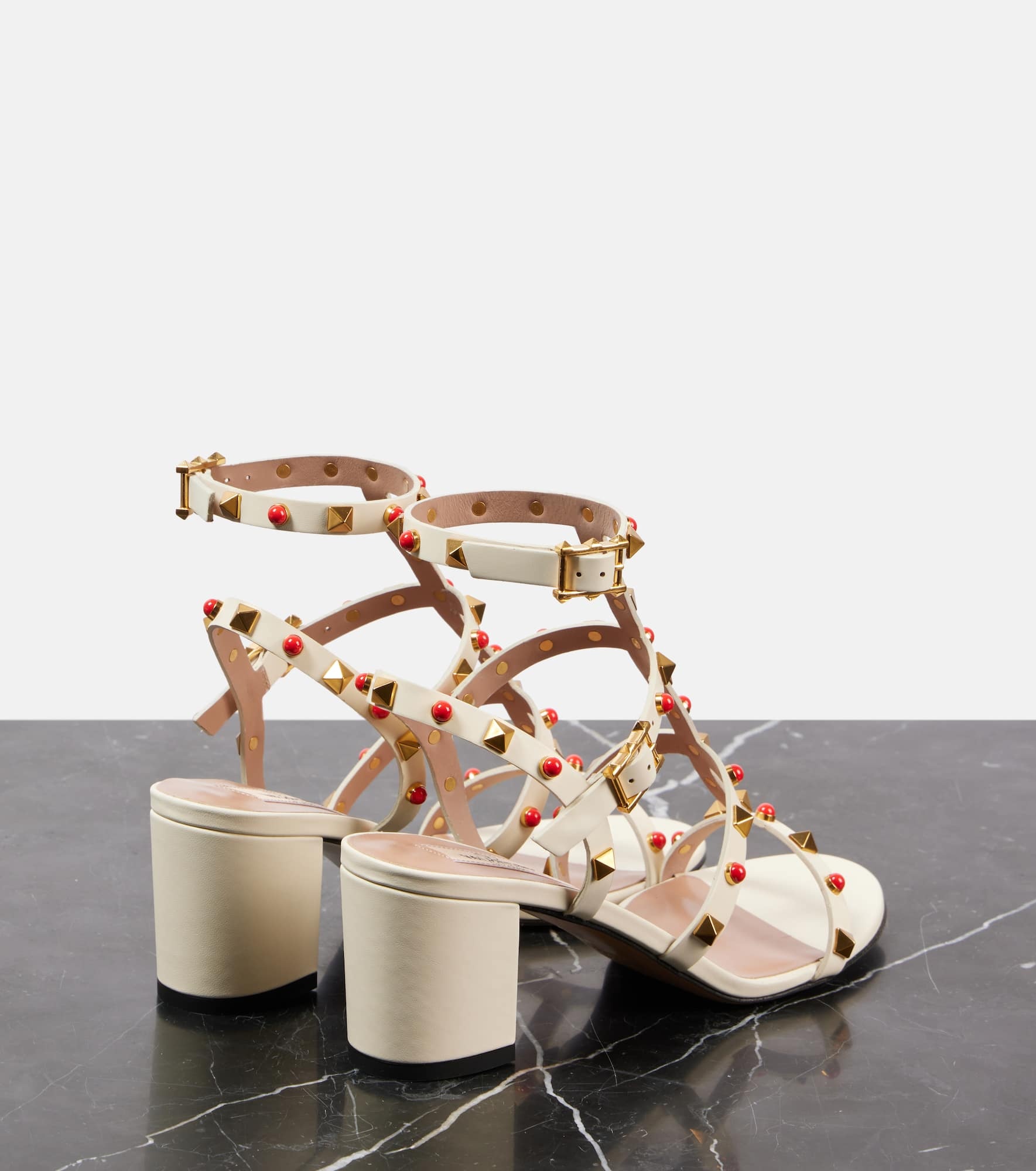 Rockstud 60 embellished leather sandals - 2