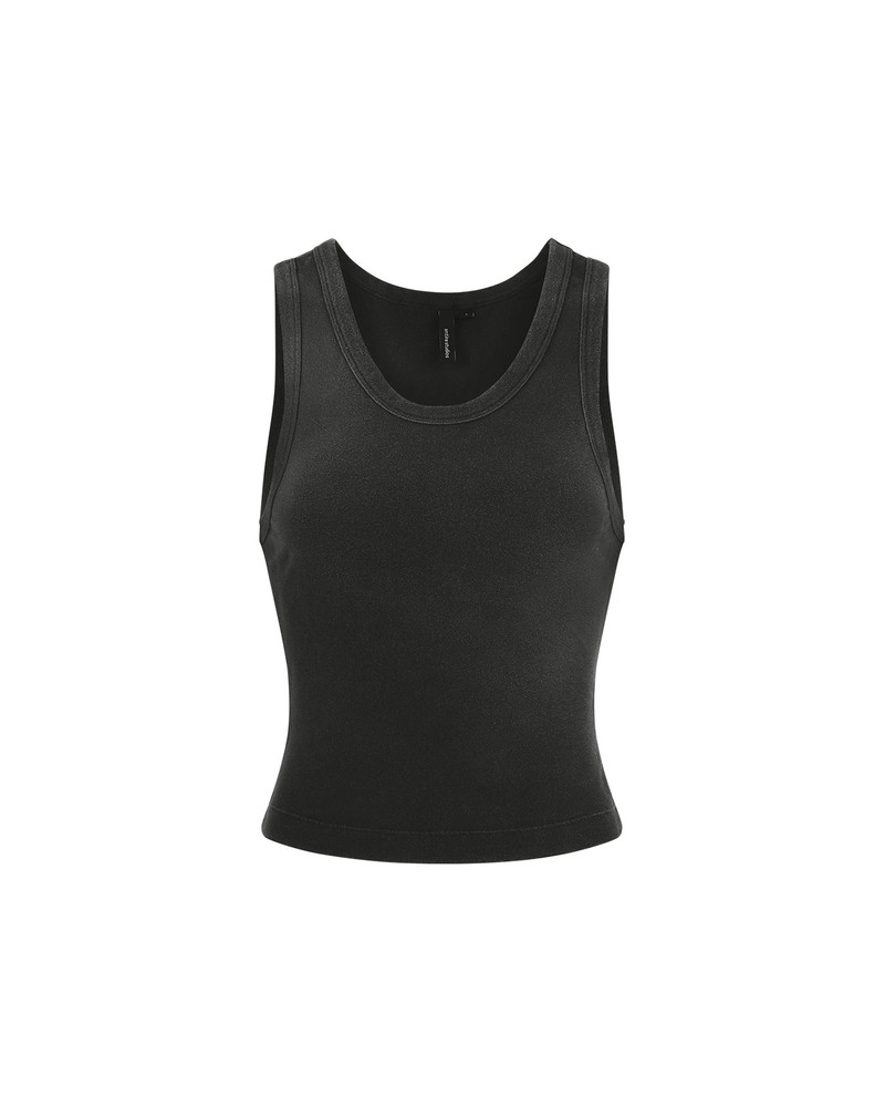 entire studios CROPPED TANK WASHED BLACK outlook