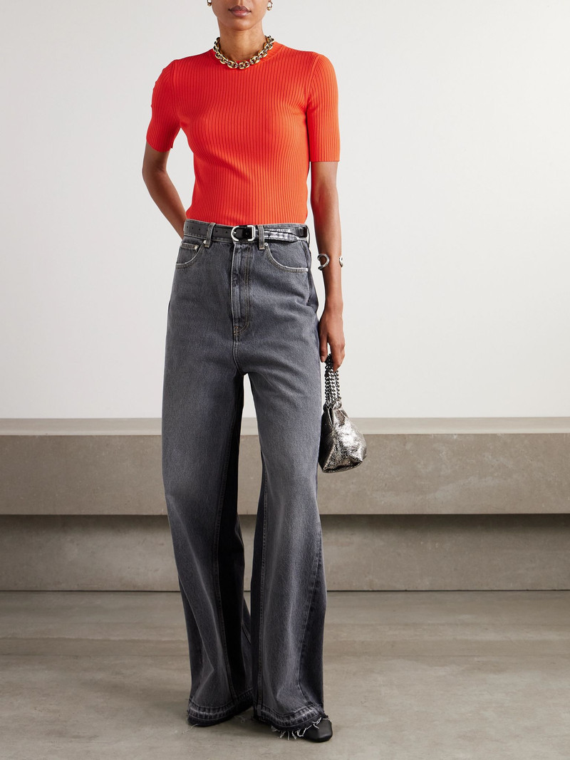 Stella McCartney Ribbed-knit T-shirt Red outlook