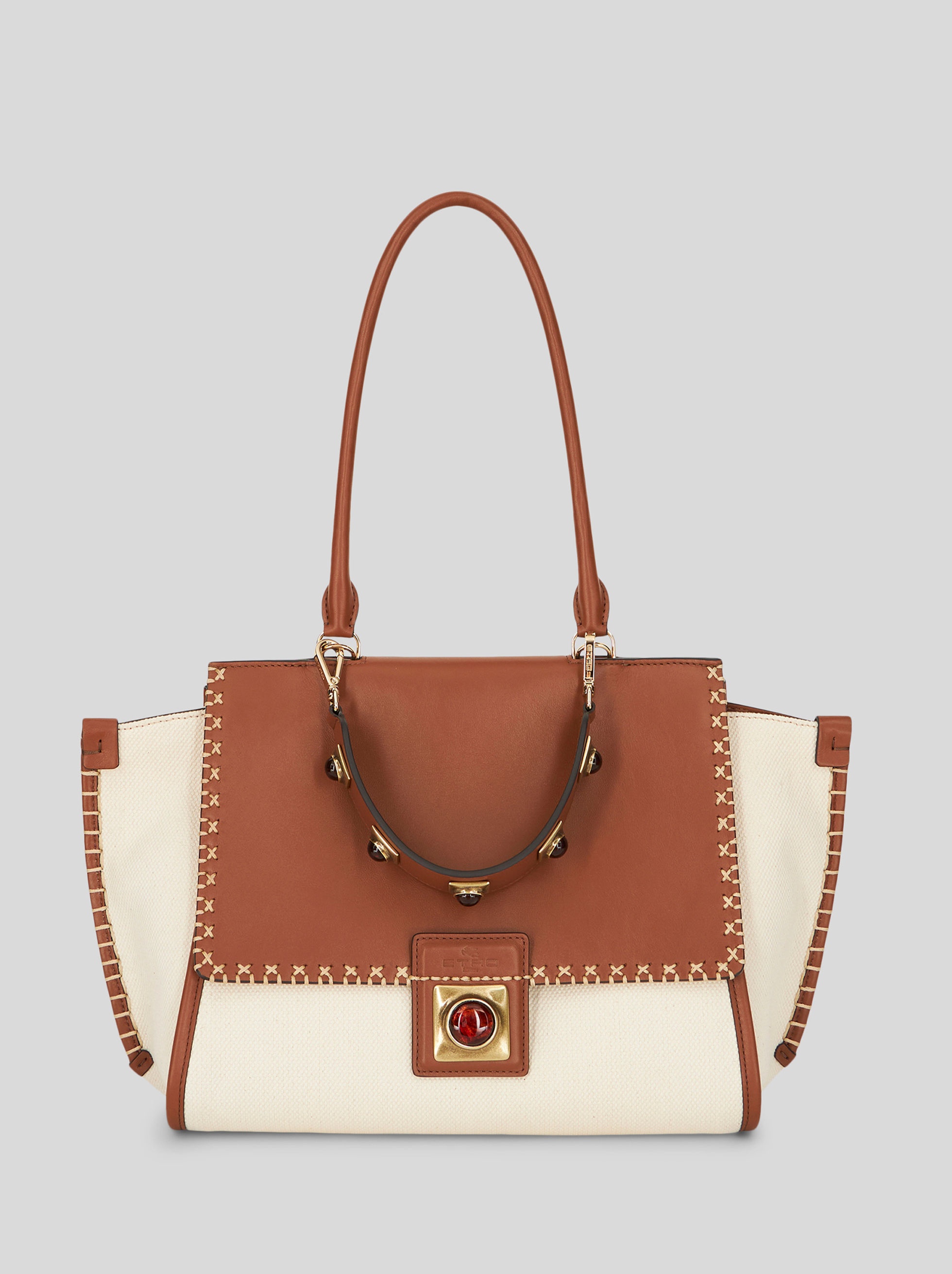 MEDIUM CROWN ME HANDBAG WITH AMBER STONES - 1