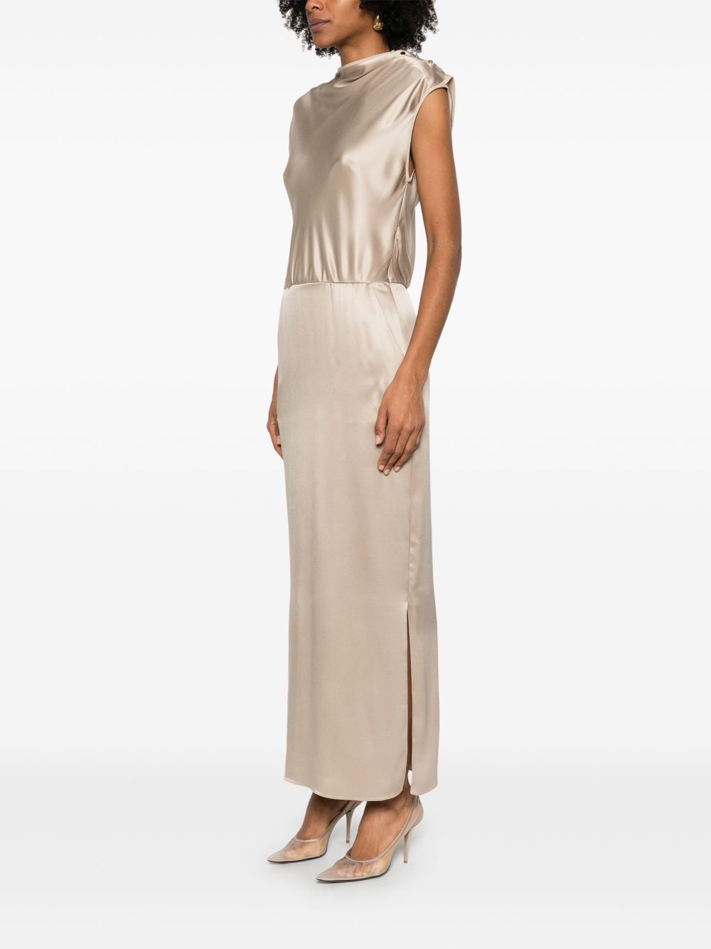 tie-shoulder gown - 3