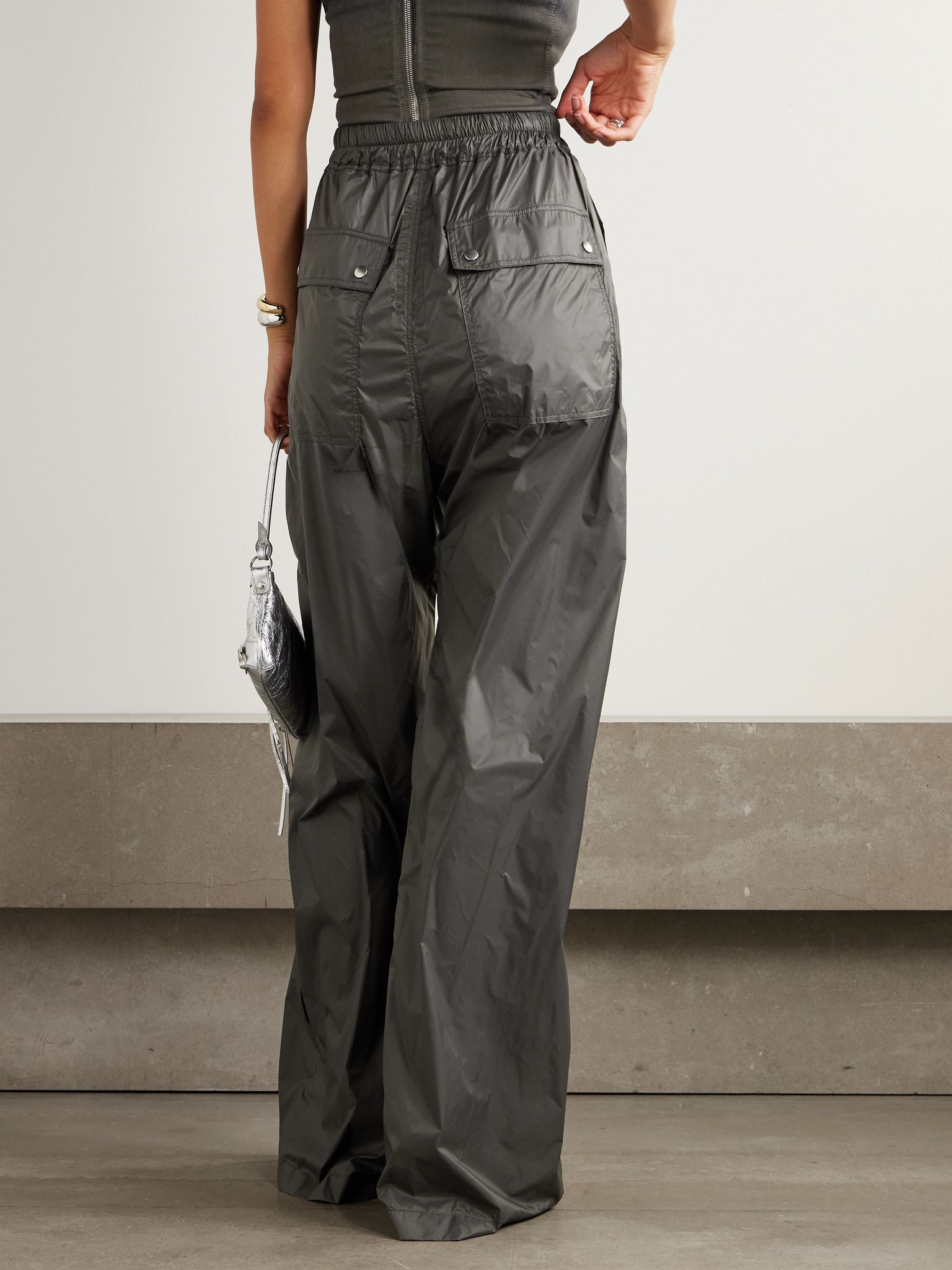 Geth Belas shell wide-leg pants Gray - 4