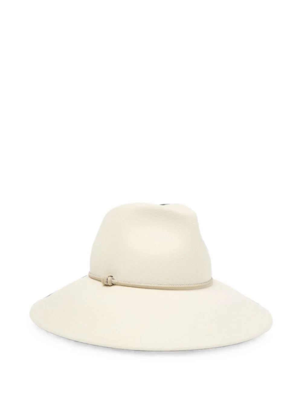 beaded-trim wide-brim hat - 1
