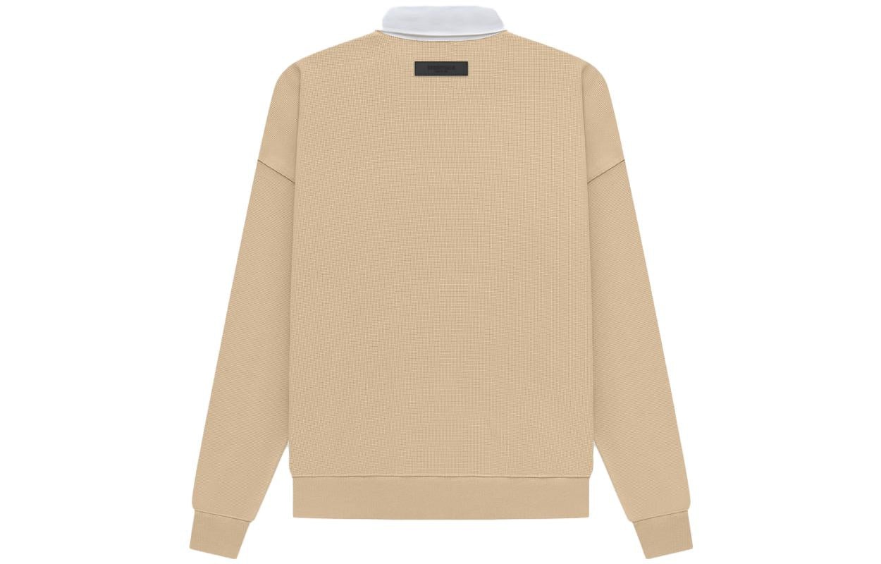 Fear of God Essentials SS23 Waffle Long Sleeve Polo Shirt 'Sand' FOG-SS23-055 - 3