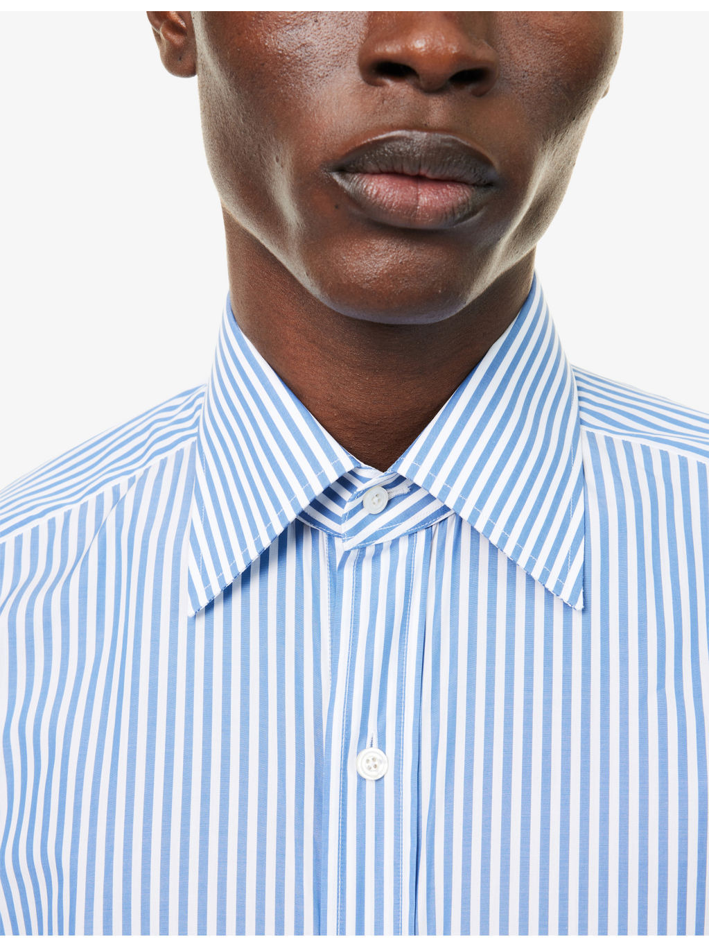 Stripe-Print Slim-Fit Cotton-Poplin Shirt - 5