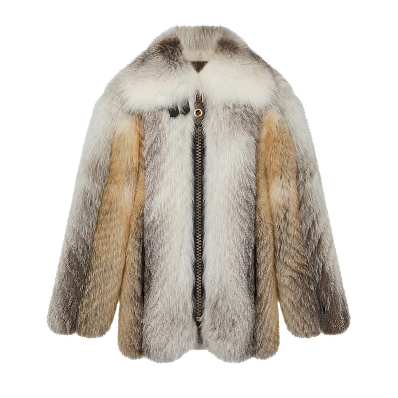 Herringbone Fox Fur Coat 1
