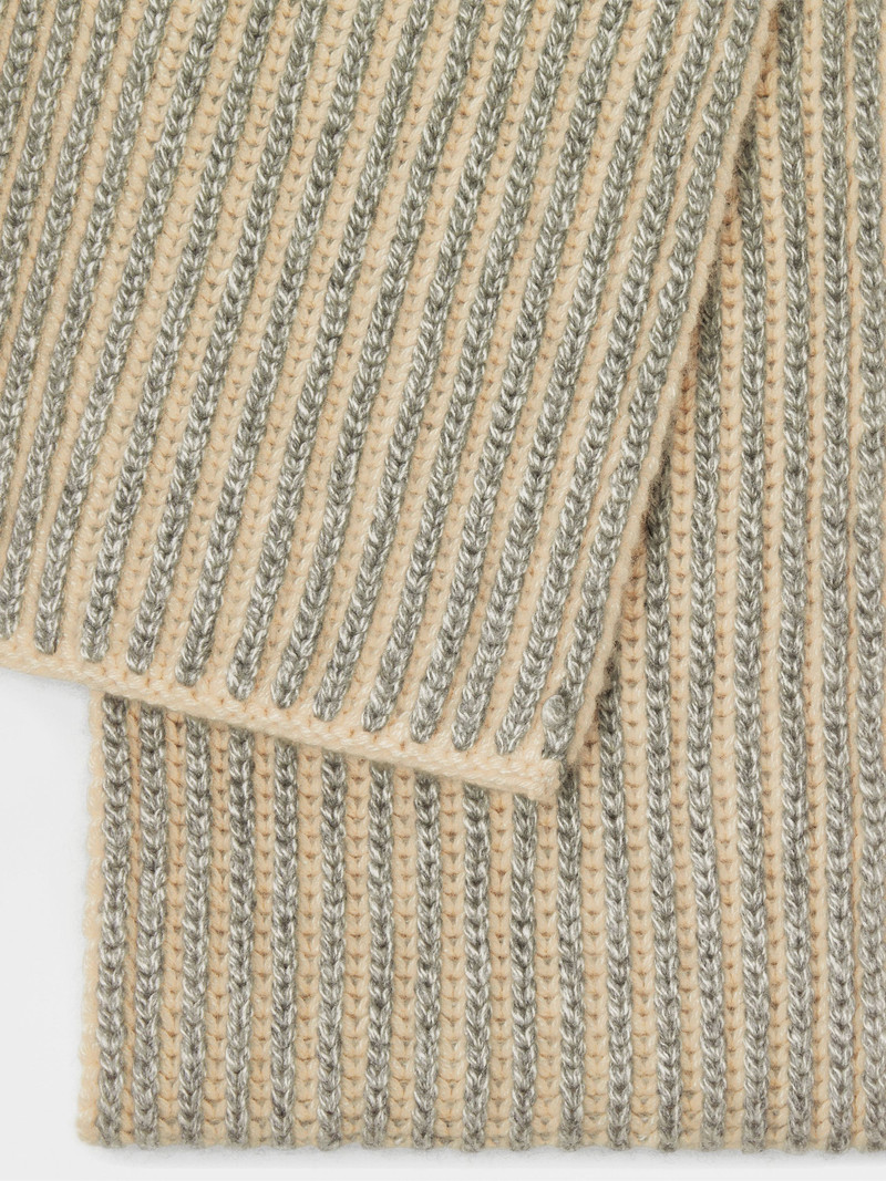 ZEGNA LIGHT BEIGE AND WHITE OASI CASHMERE SCARF outlook