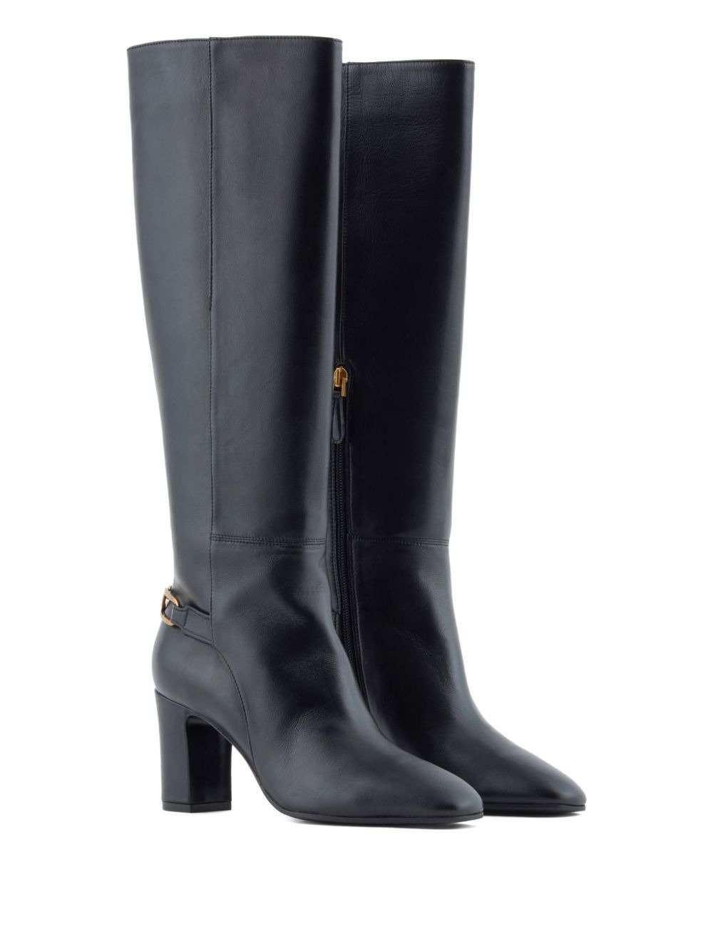 buckle-detail block-heel boots - 2