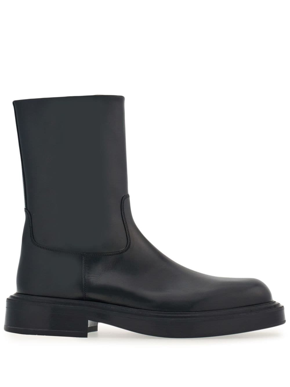 panelled patent-leather ankle boots - 1