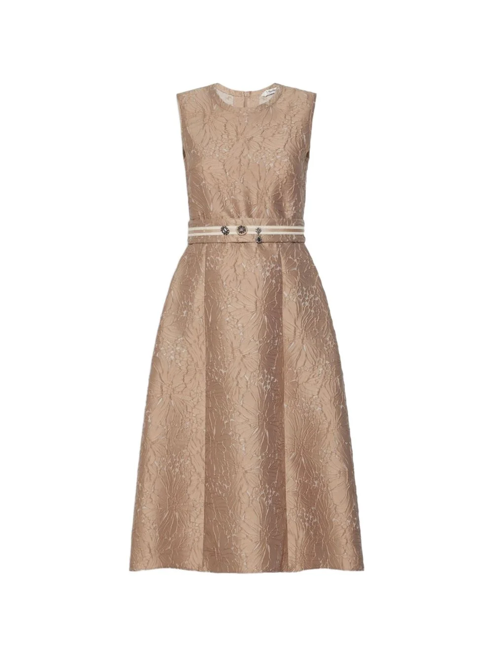 Stmskipper floral-jacquard belted midi dress - 1