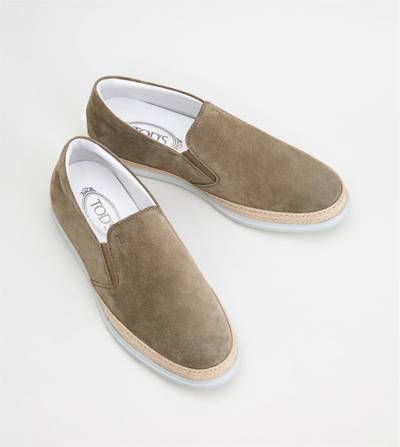 Tod's SLIP-ON SHOES IN SUEDE - BEIGE outlook