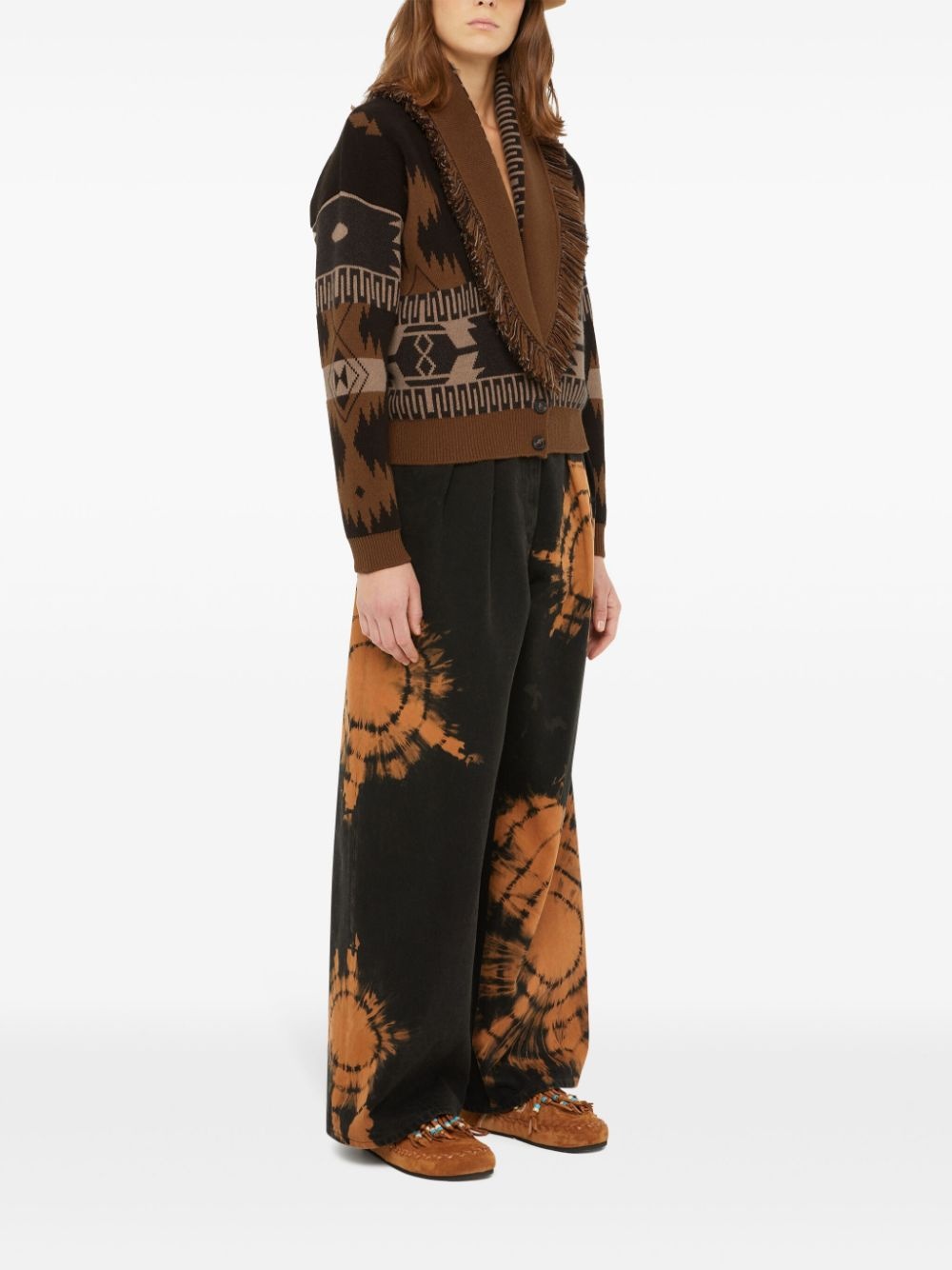 patterned-jacquard cardigan - 4