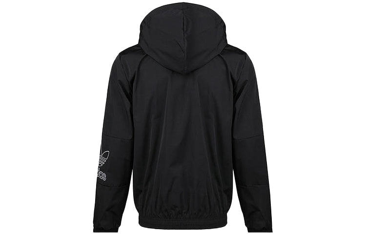 adidas originals Casual Zipper Hooded Jacket Black EB4086 - 2