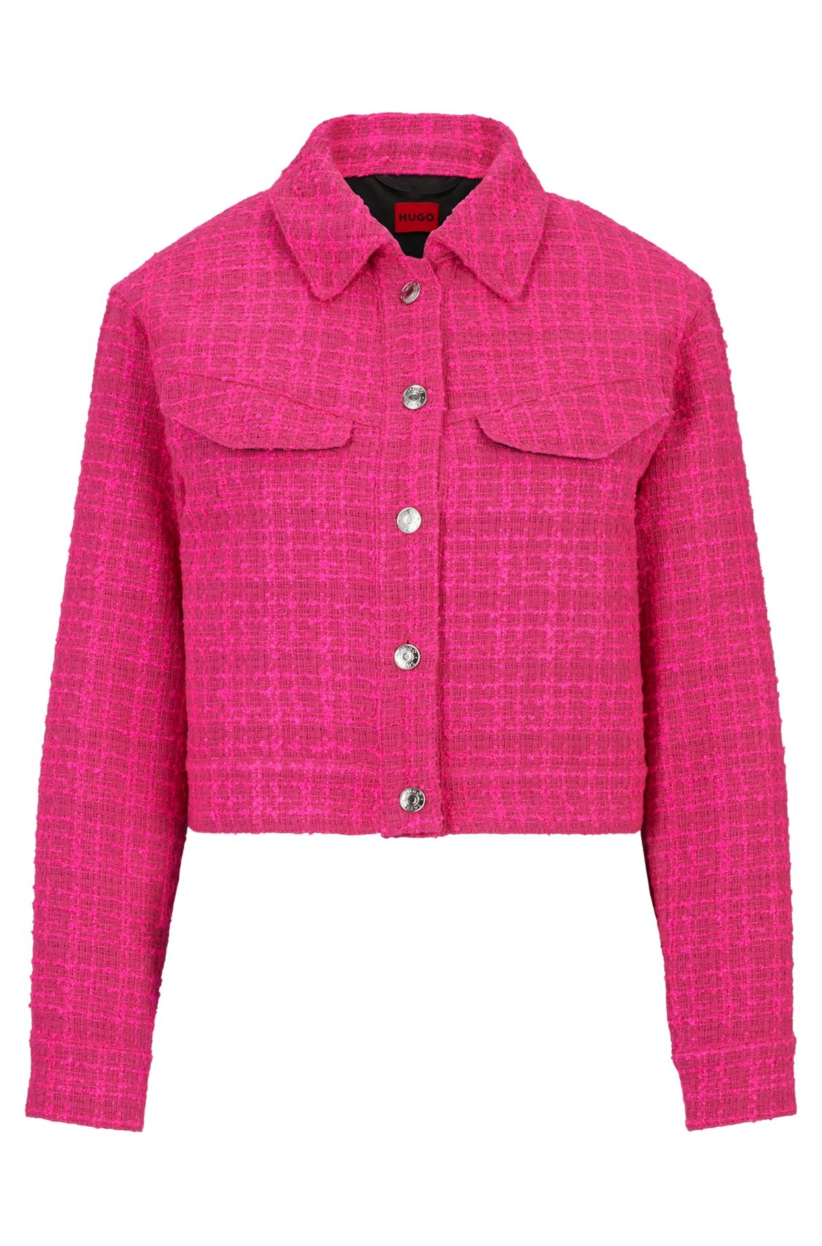 RELAXED-FIT JACKET IN BOUCLÉ FABRIC WITH POLISHED TRIMS - 1