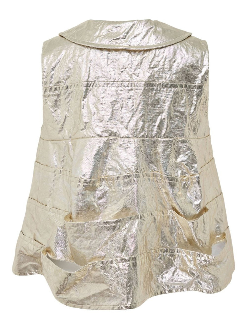 TAO Comme Des Garçons foil-effect Peter Pan-collar blouse outlook