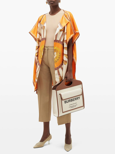 Burberry Claudia scarf-print silk-twill cape outlook