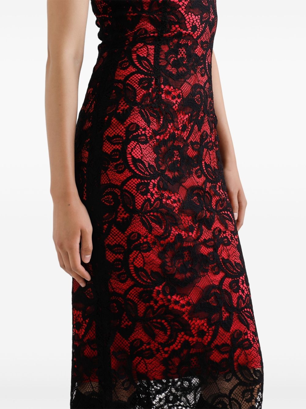 floral-lace midi dress - 4