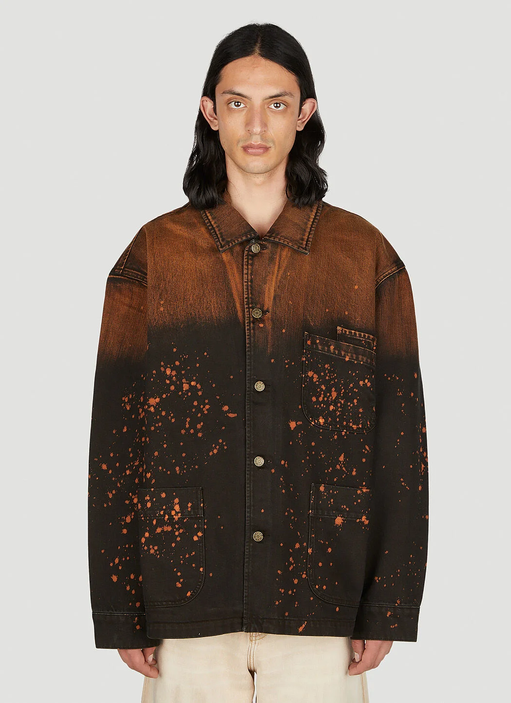 Splattered Denim Chore Jacket - 1