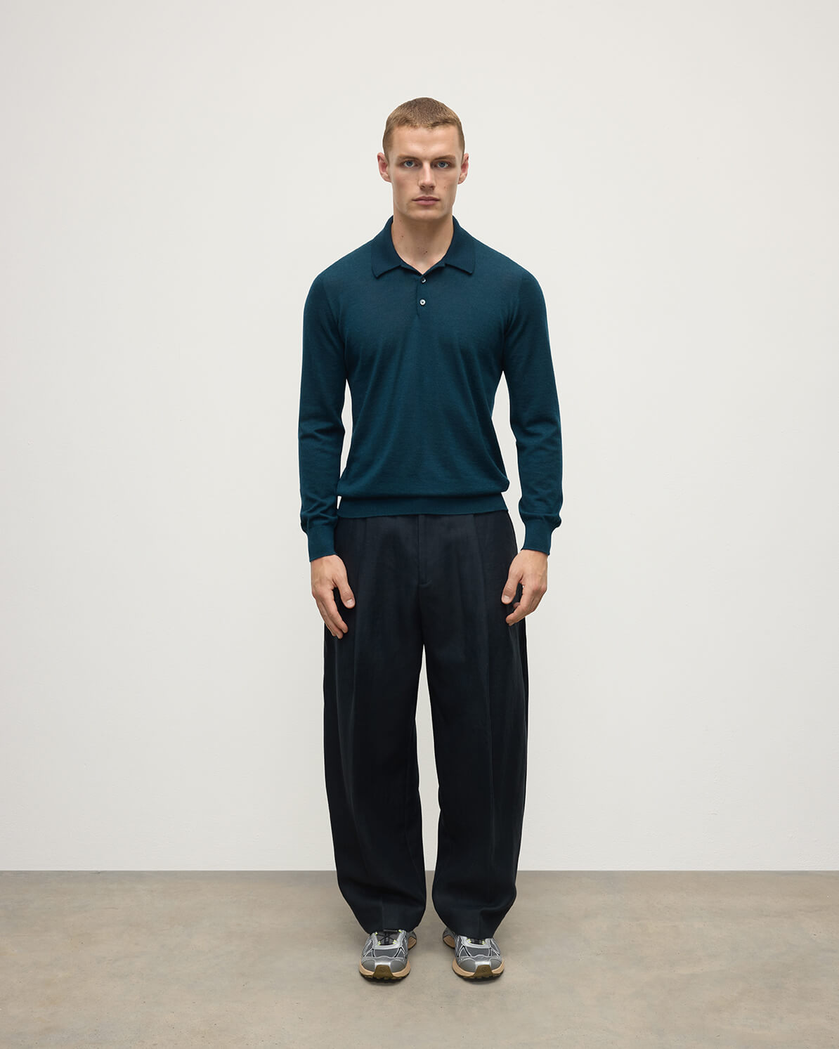 Green Cashmere Polo Shirt - 2