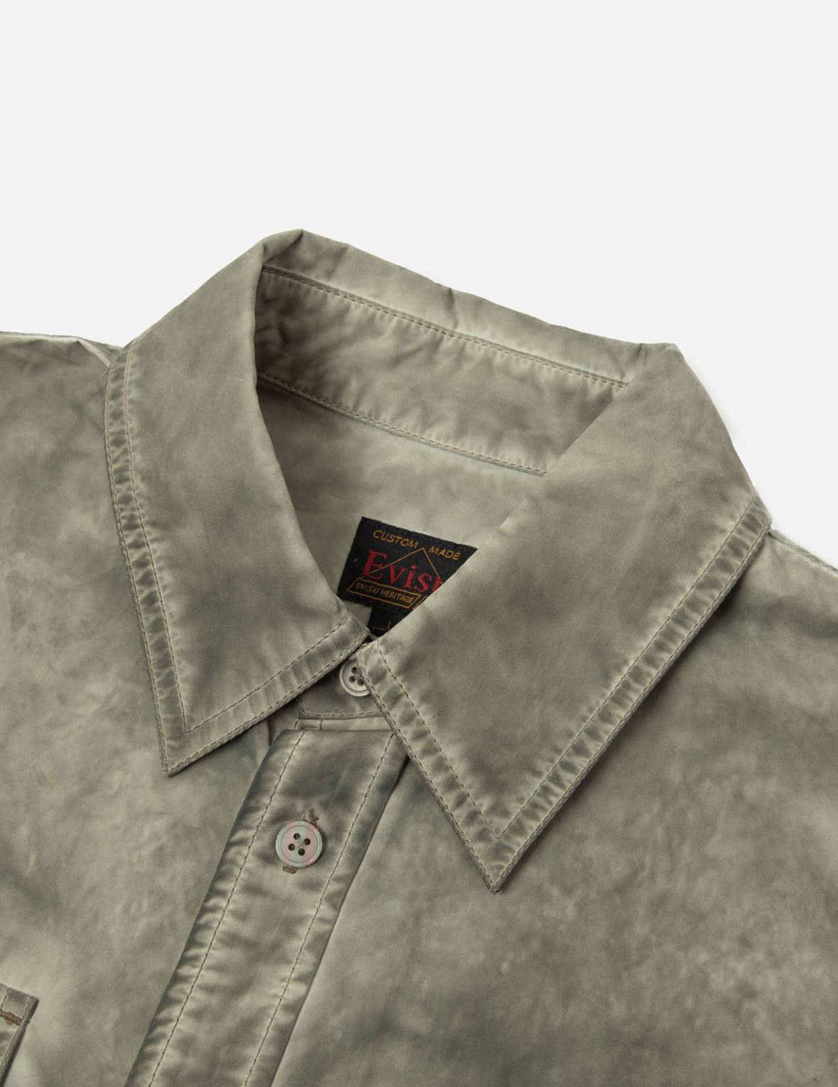 Washed Seagull Embroidery Loose Fit Shirt - 7