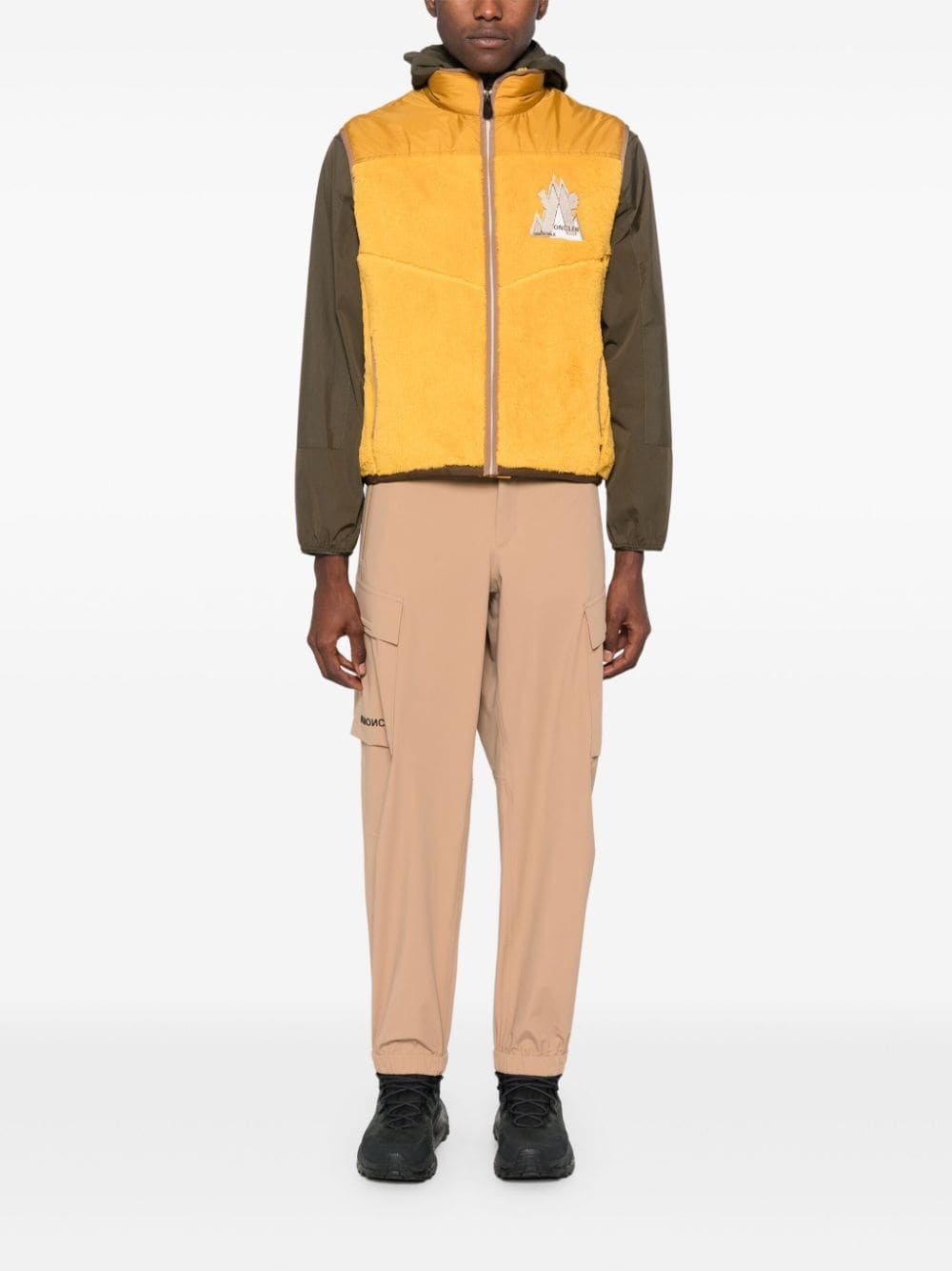 logo-lettering tapered trousers - 2