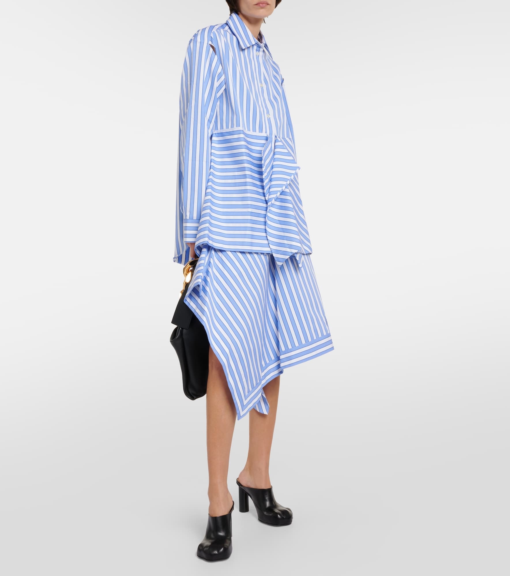 Striped peplum cotton shirt - 2