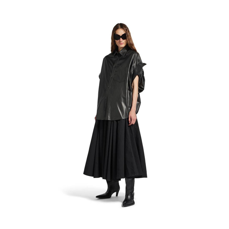 BALENCIAGA Women's Tucked Sleeves Shirt in Black outlook