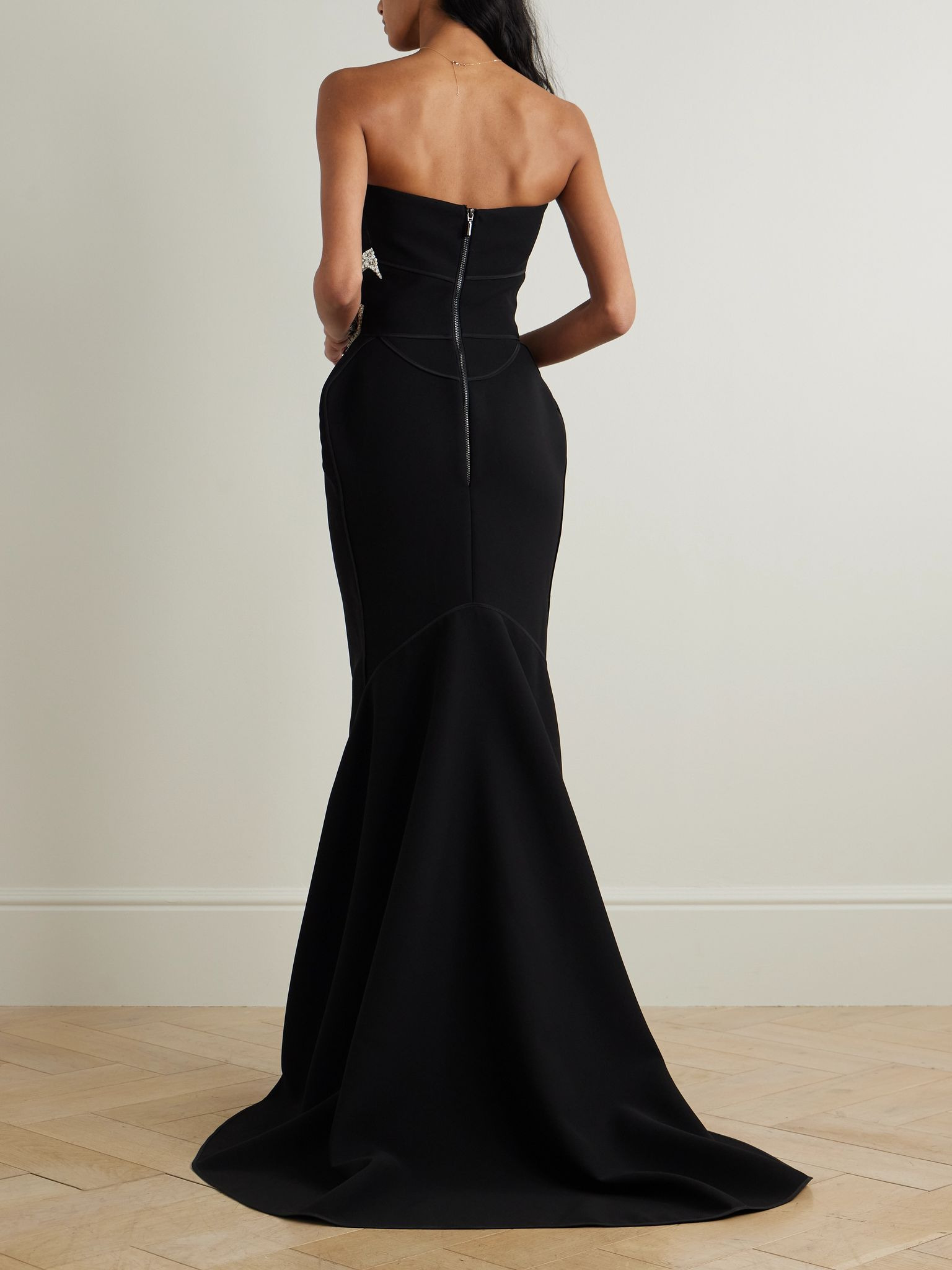 Residence strapless embellished crepe gown Black - 3