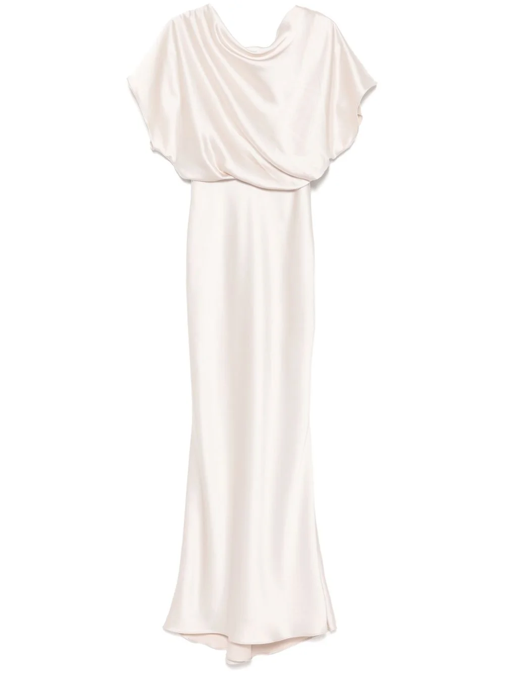 draped satin gown - 1