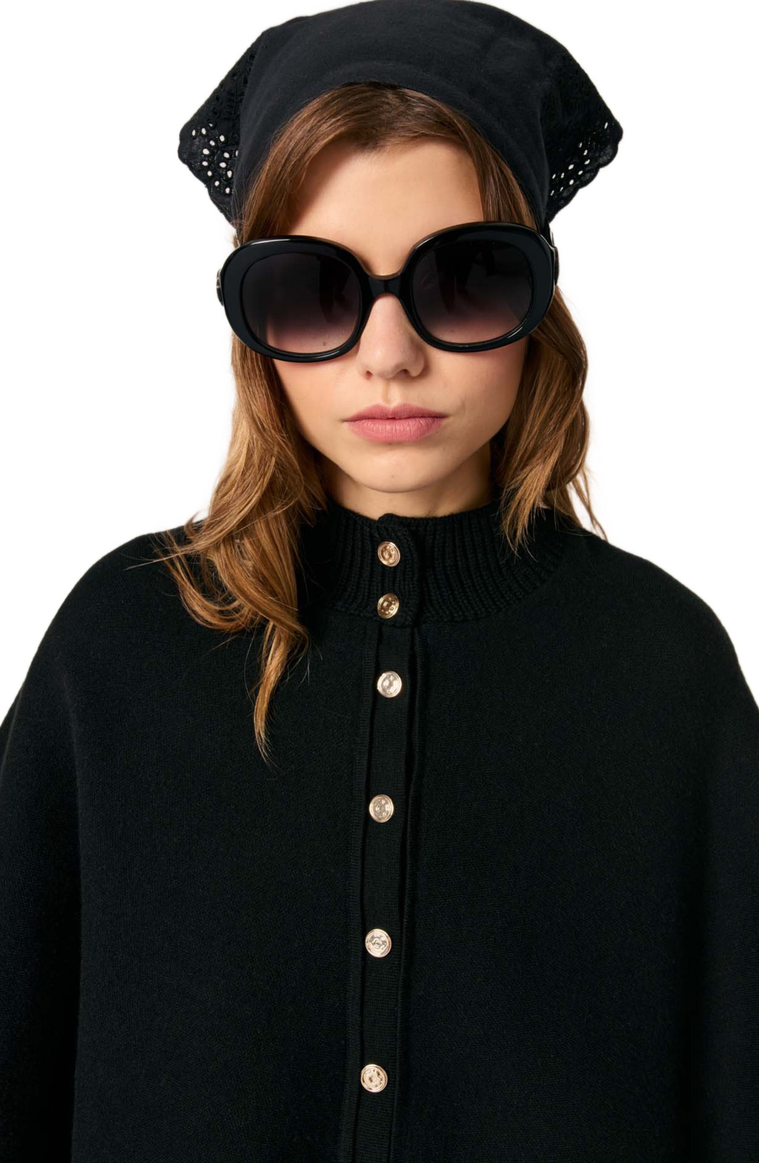 maje Cape-effect cardigan in Black at Nordstrom - 5