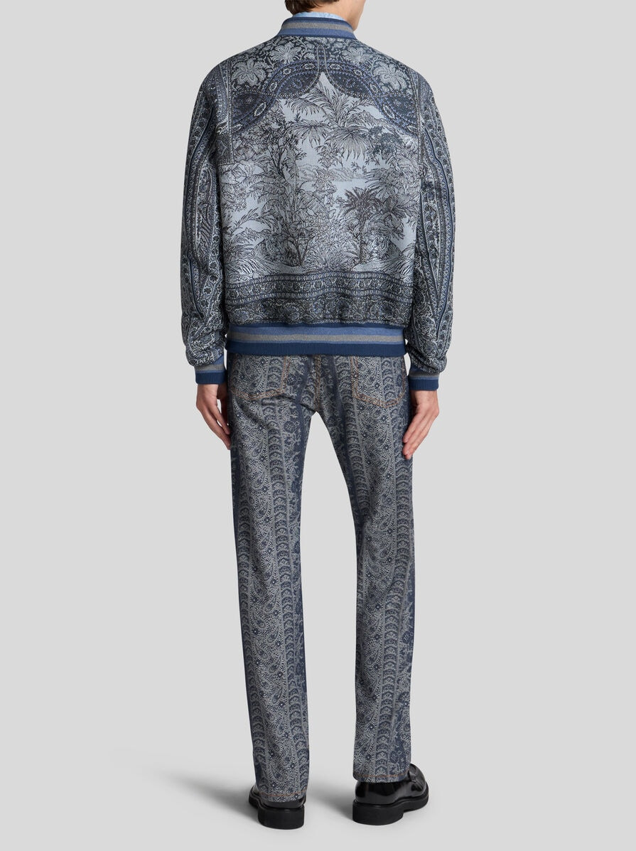 BOMBER JACKET WITH FLORAL AND MEDALLION MOTIF - 4