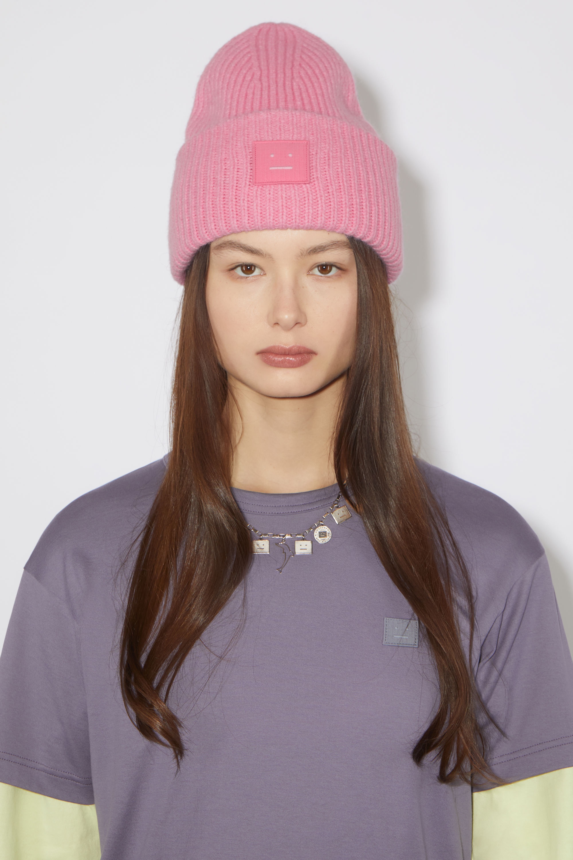 Large face logo beanie - Bubble Pink - 2