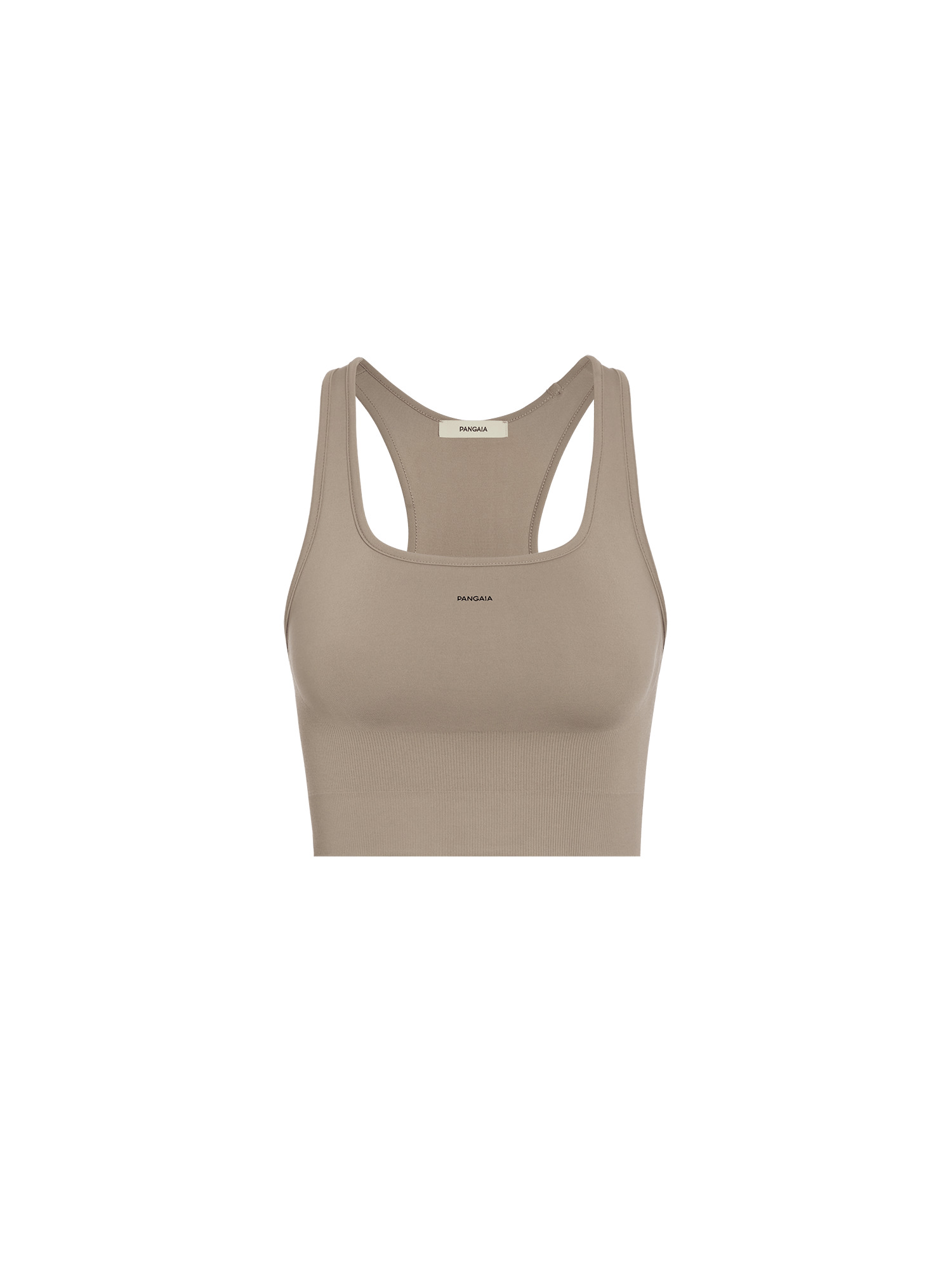 Womens Plant-Stretch Compressive Sports Bra - Taupe - 1