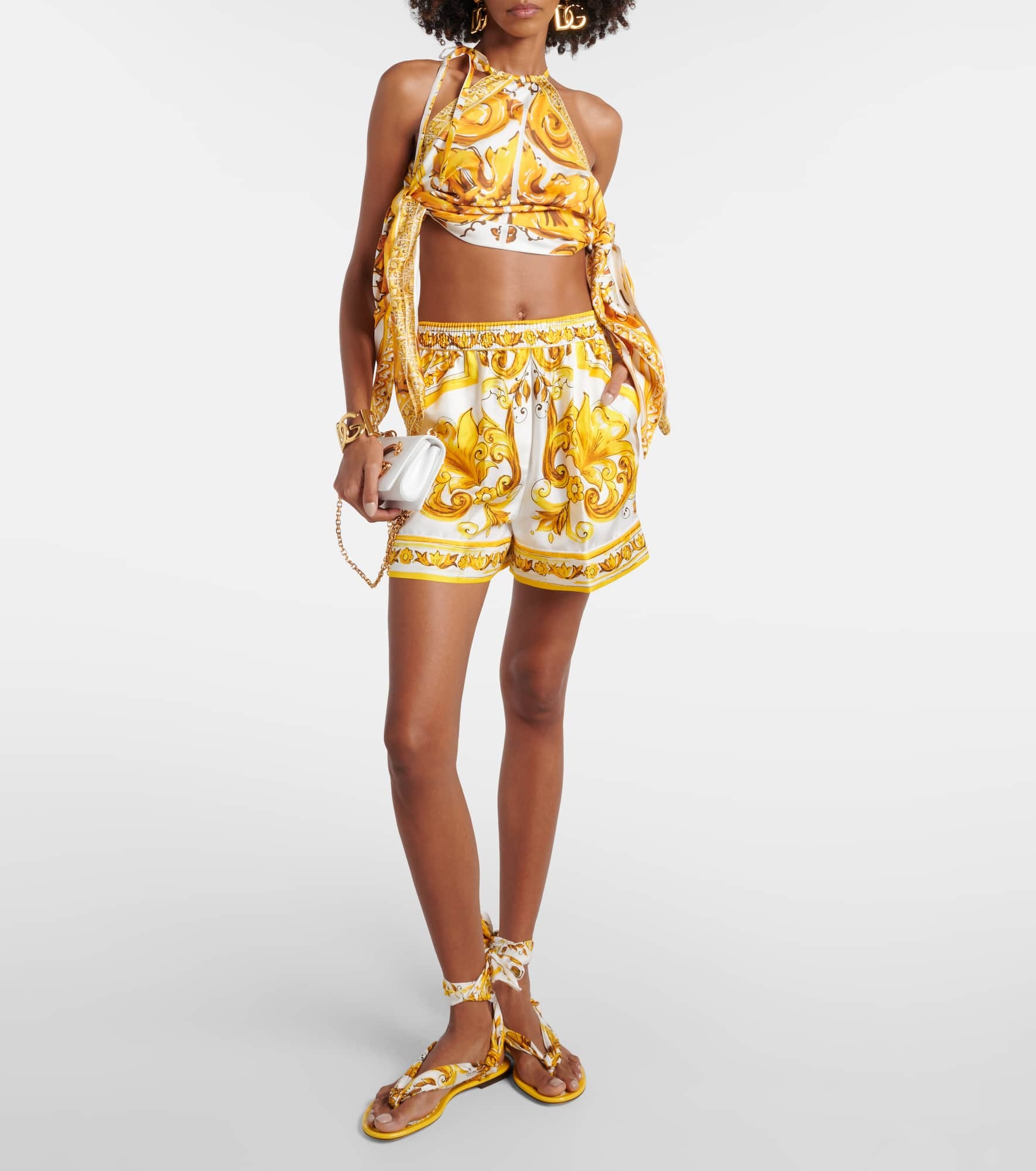 Majolica silk shorts - 2
