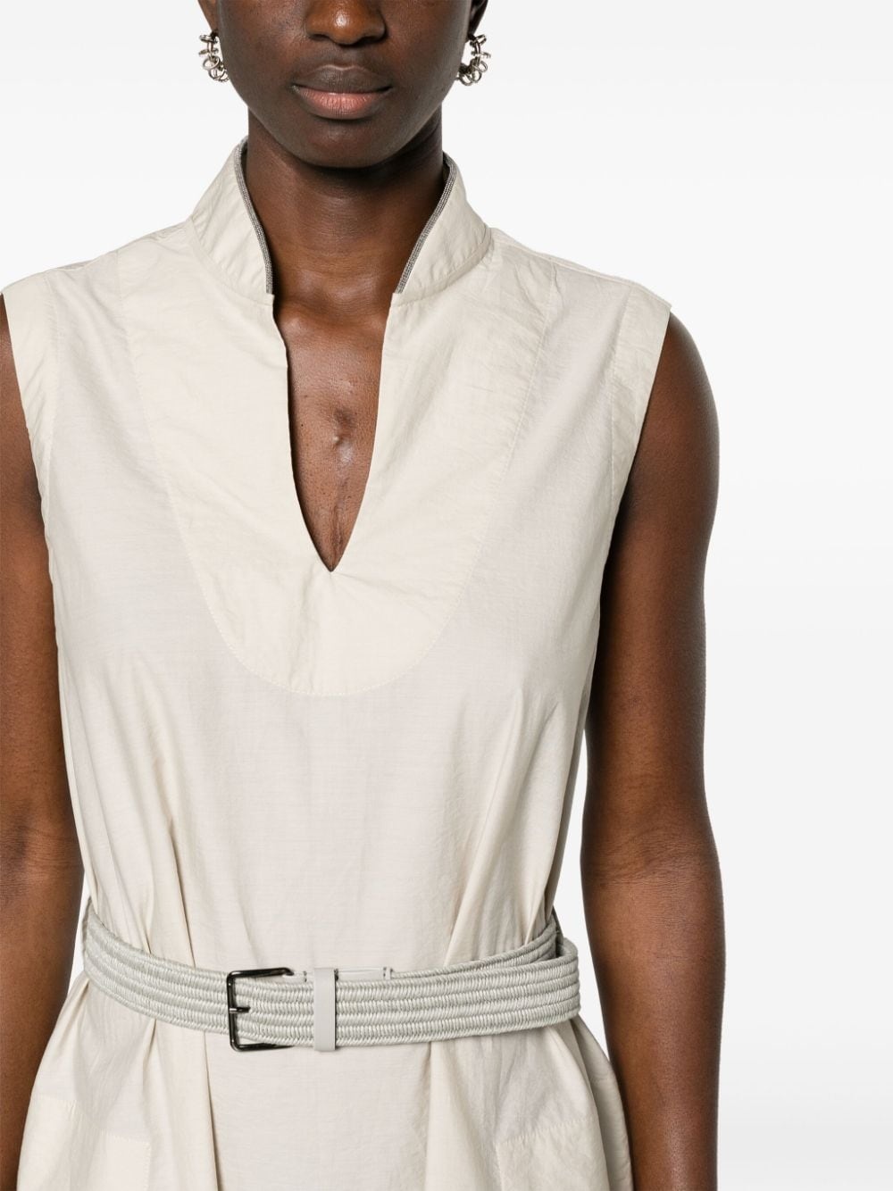 belted sleeveless maxi dress - 5