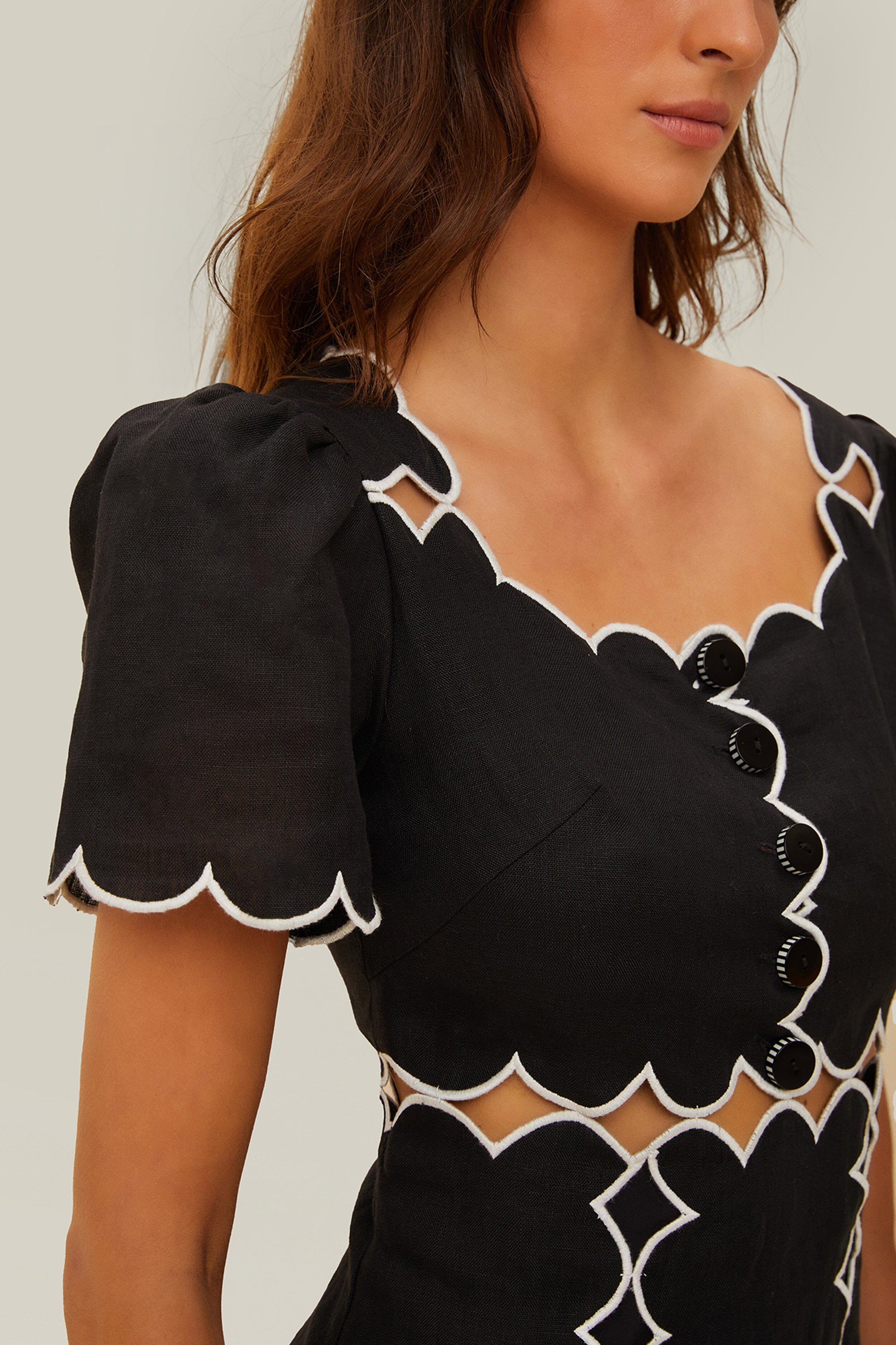 Black Short Sleeve Lenzing™ Ecovero™ Euroflax™ Maxi Dress - 3