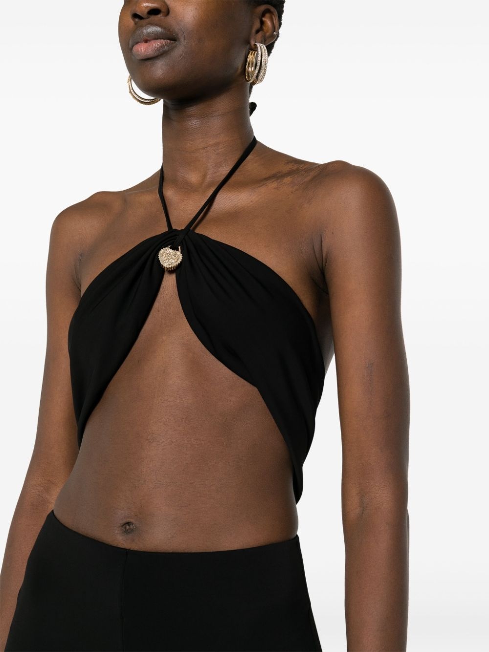 heart-detail halterneck jumpsuit - 5