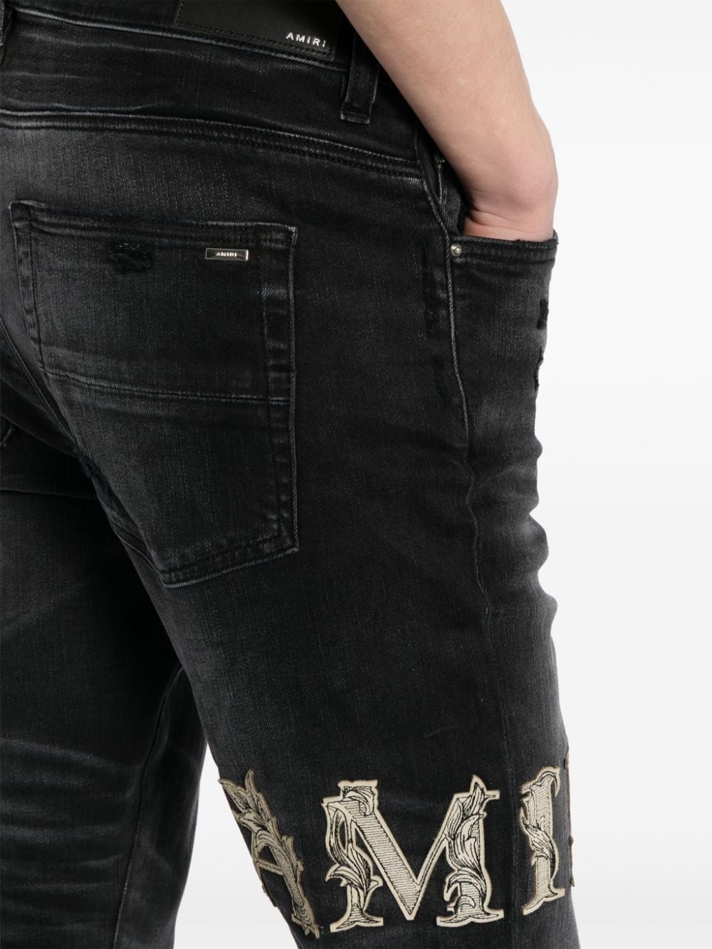 logo-appliquÃ© skinny-cut jeans - 5