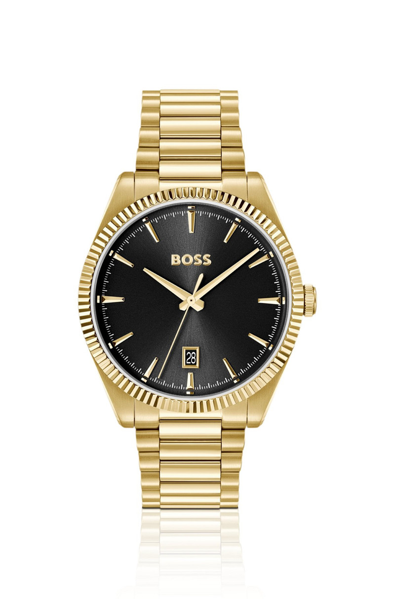 CHESWICK GOLD-TONE WATCH WITH FLUTED BEZEL 1