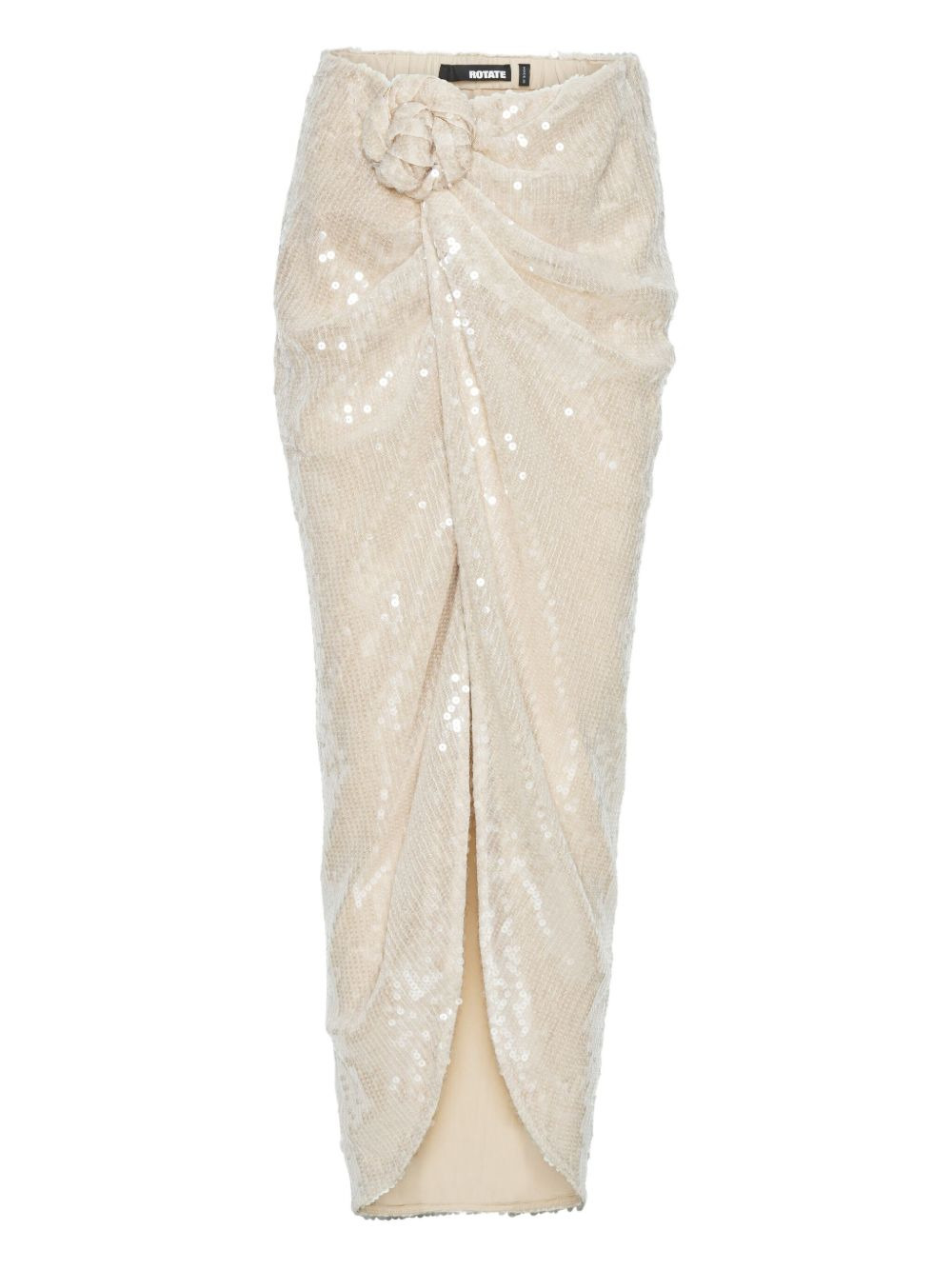 flower-detail sequin-embellished maxi skirt - 1
