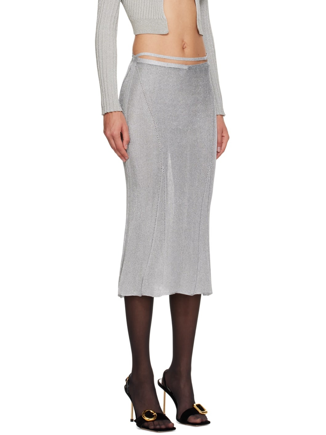 Silver Guirlande 'La Jupe Brilho' Midi Skirt - 2