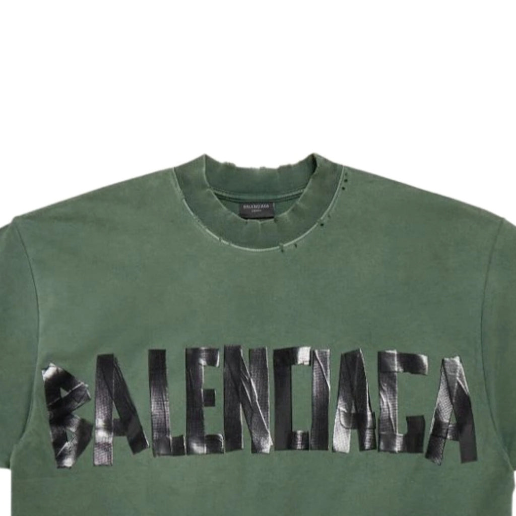 Balenciaga New Tape Type T-shirt Medium Fit 'Dark Green' 739784TQVQ83004 - 2