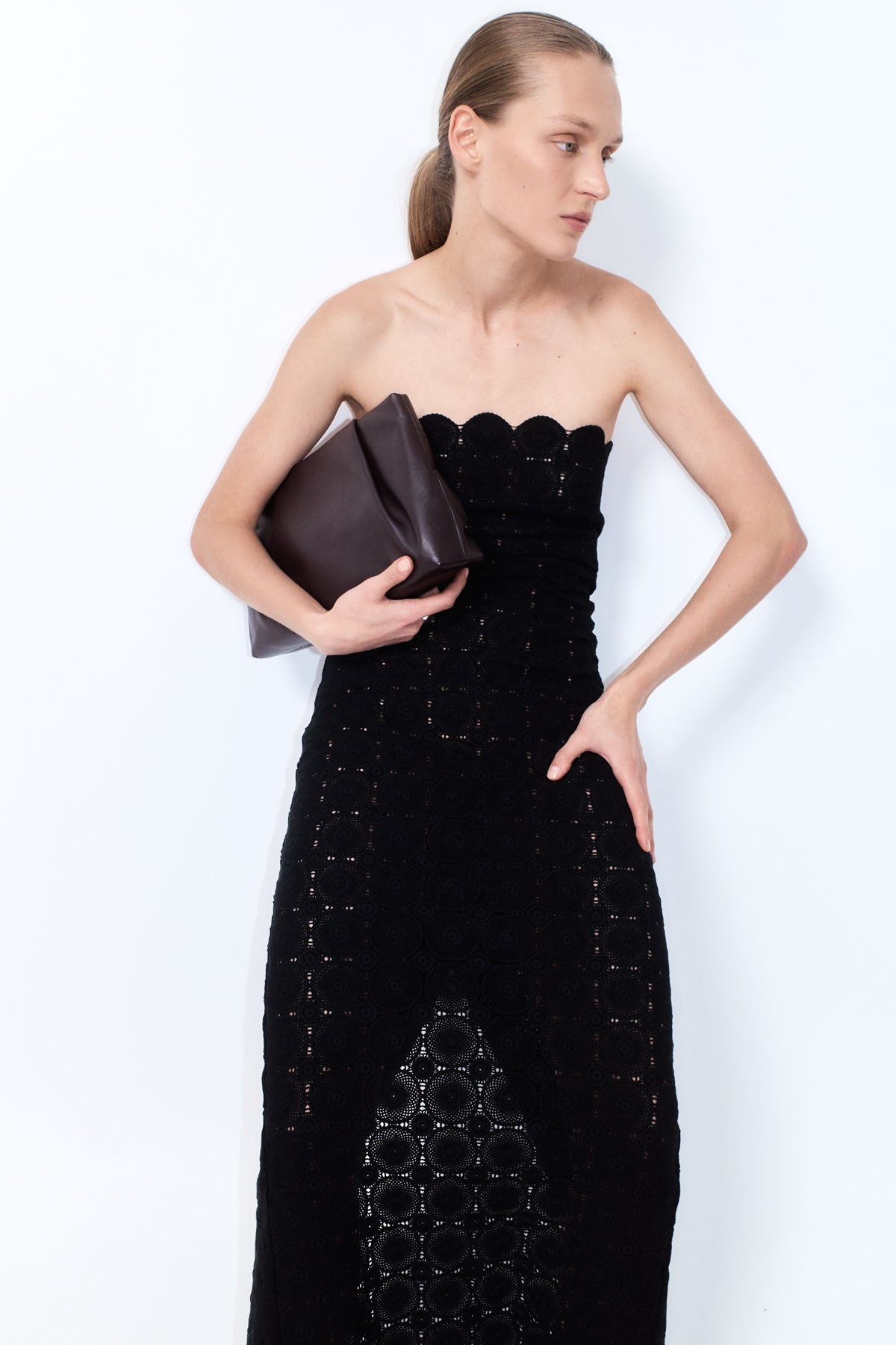Doily Column Dress - Black - 7